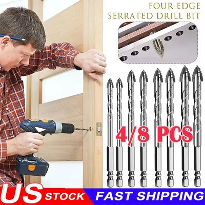 Eccentric Drill Bit Set Four-Flute Sawtooth Eccentric Drill Bit High Hardness