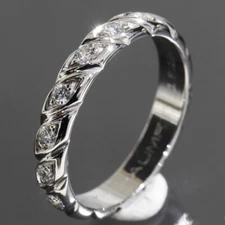 CHAUMET Torsade Diamond 8P Ring US5 PT950 Platinum Box E1788
