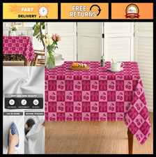 Cherry Fruit Tablecloth 52x70" Rectangular  Washable Sweet Cherry Print for Par