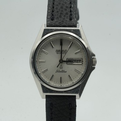 CITIZEN CRYSTRON QUARTZ VINTAGE HERREN UHR 34MM STAHL MIT LEDER BAND GN-4W-U 2