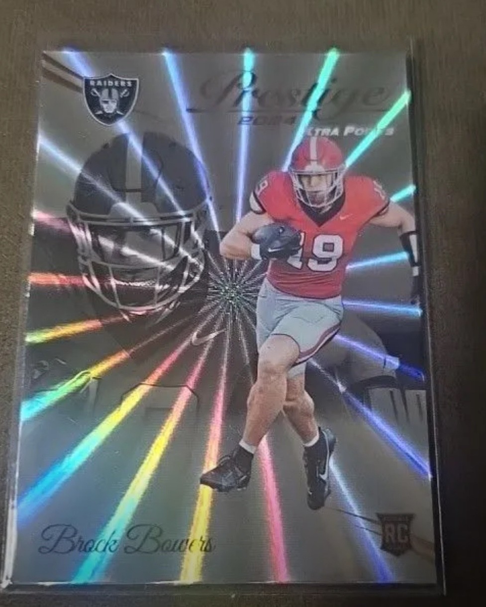 2024 Panini Prestige - Rookies Brock Bowers #305 Xtra Points Sunburst (RC)