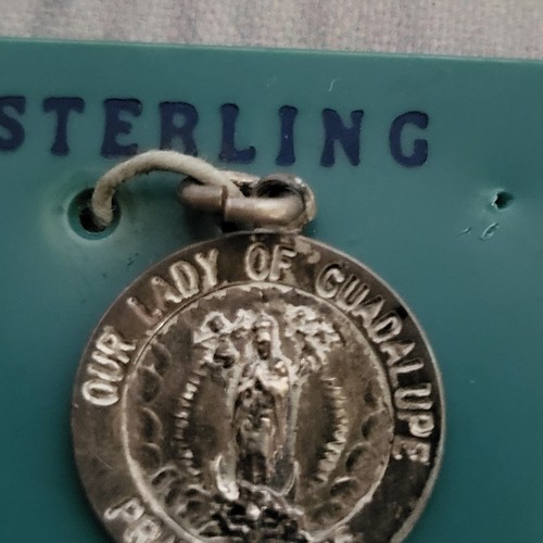 Vintage Pendant Medal Pendant Our Lady Of Guadalupe Sterling Silver Religious - Picture 3 of 6