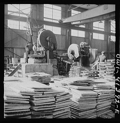 El Paso, Texas. Phelps Dodge refining company. Sheared sheets of copper