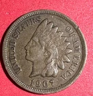1907 US Indian Head Cent! Choice Very Fine! Nice! Old US Coin!