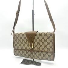 Vintage Gucci Shoulder Bag GG PVC Leather Authentic From Japan