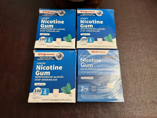 Nicotine Gum 2mg 100 Coted ICE Mint Flavor Walgreens NEW 4PK | eBay