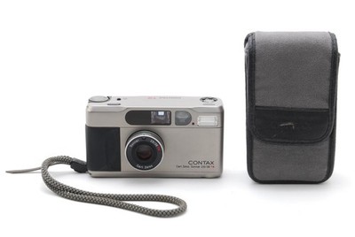 [MINT w/ Case] Contax T2 Titan silver 35mm Point & Shoot Film Camera From JAPAN