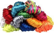 2mm Satin Nylon Trim Cord, Rattail Silk Cord,14 Bundles 154 Yards Assorted Color