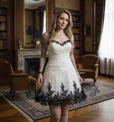 Vintage Gothic Wedding Dress Lace Applique Sleeveless A-Line Short Bridal Gowns