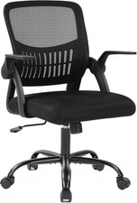 Home Office Computer Chair - Ergonomic Mid Back Desk with Lumbar Support and Roc