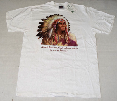VTG Oneita T-Shirt Single Stitch Size L Only One Chief Leanin Tree