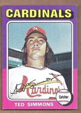 1975 Topps HOF #75 TED SIMMONS **CENTERED** EX-NMT CONDITION