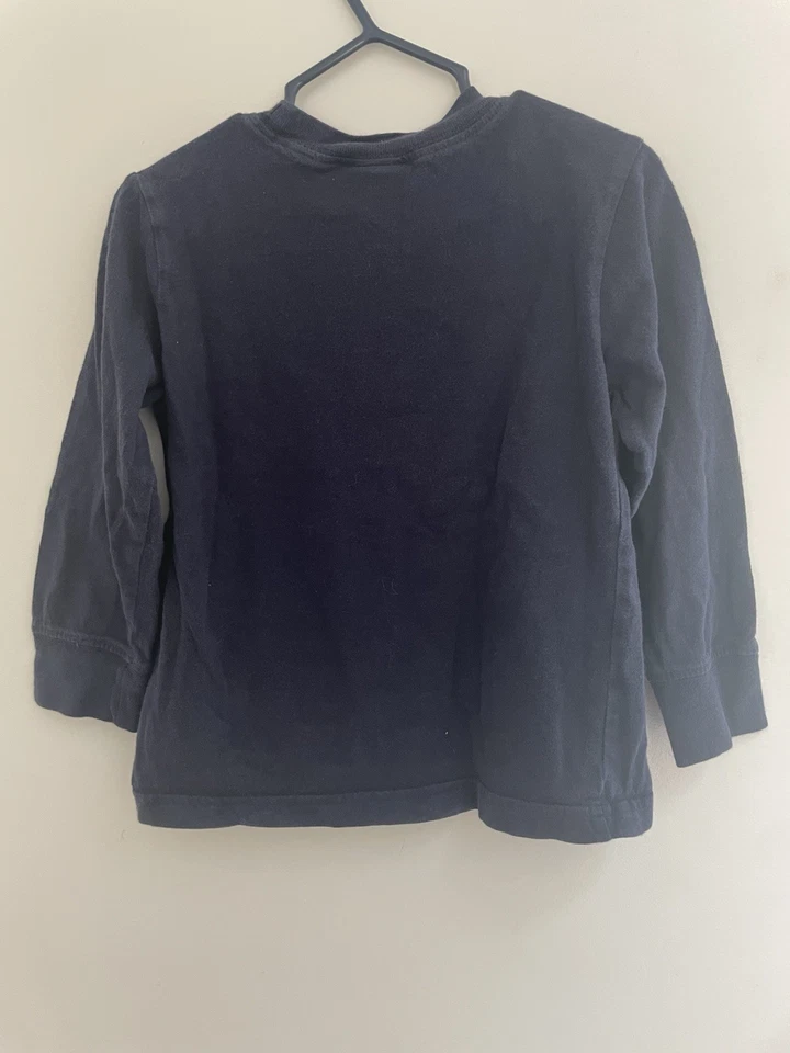 Gymboree Toddler Boys Dino Expert Graphic 100% Cotton Long Sleeve Shirt Navy 2T - Image 4 of 4