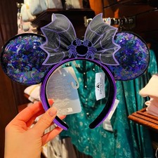 Loungefly 2026 Halloween Spiderweb Disney.Parks Minnie Sequin Ears Headband