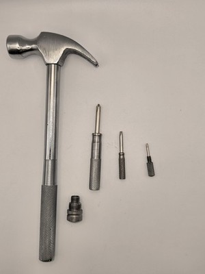 Nesting Claw Hammer Phillips Screwdriver (4 in 1) Multi Tool 7 3/4'' Long