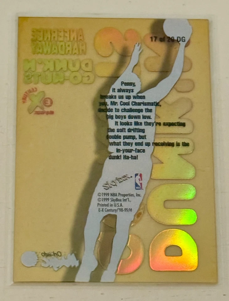 1998 - 99 Skybox EX Century Dunk'n Go-Nuts Anfernee Hardaway #17 — 第 4/4 张图片