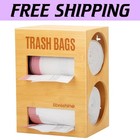 2-in-1 Bamboo Trash Bag Organizer – Wall Mount for Costco & Members Mark Rolls
