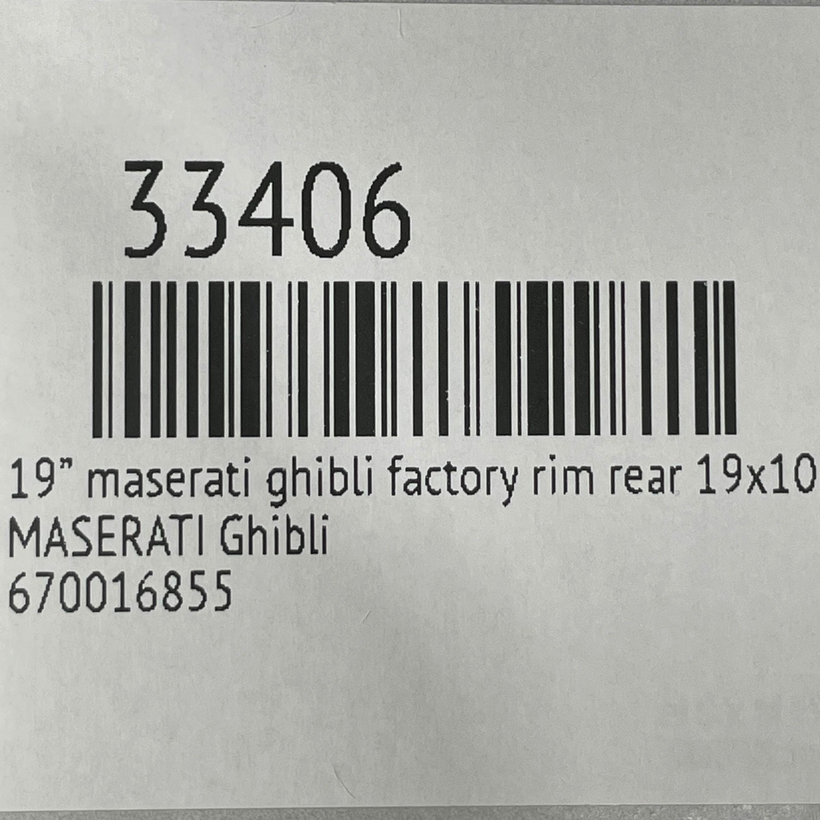 Maserati Ghibli 2014-2022 Rear Wheels Set P/N 670016855