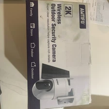 Amtifo Security Camera Wi-Fi & Sola Powered 360 Pts, 2K Image, Person Detection