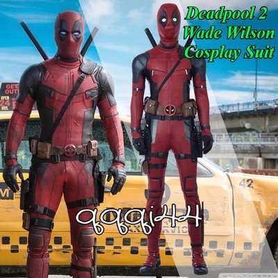 Deadpool 2 Wade Wilson Cosplay Suit Marval Movie Bodysuit Halloween Man Costumes