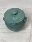 Vintage-Dutchess-Cheese Milk Glass Crock w/lid EC Glass With Green Glaze-small.