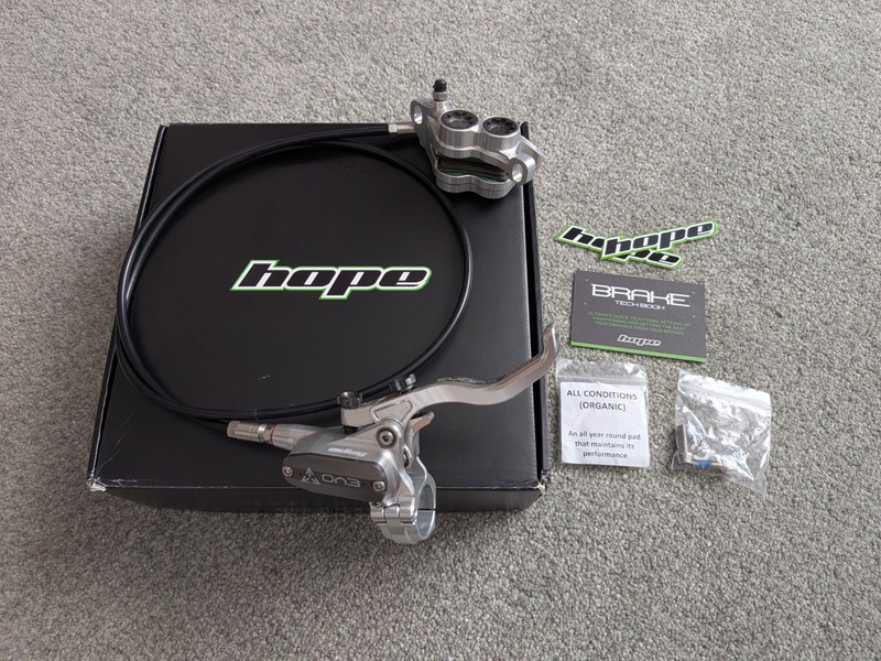 Hope EVO GR4 Disc Brake and Lever Set - Right Hand (Front) - Silver / Smoke
