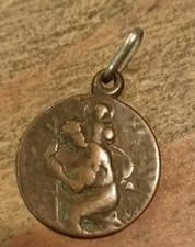 Ancient Religious Medal St Christopher Patron of Travelers  