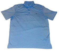 Callaway Opti-Dri Men  s Med. Light Blue Striped Short Sleeve Golf Polo Flaw 