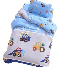 Cars Digger Tractors Bulldozers Boys Girls Cartoon Duvet Cover  Pillowcase S...