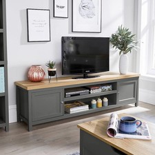 Console TV Stand Television Unit Living Room 36mm Oak Top Coffee Solid Bookcase