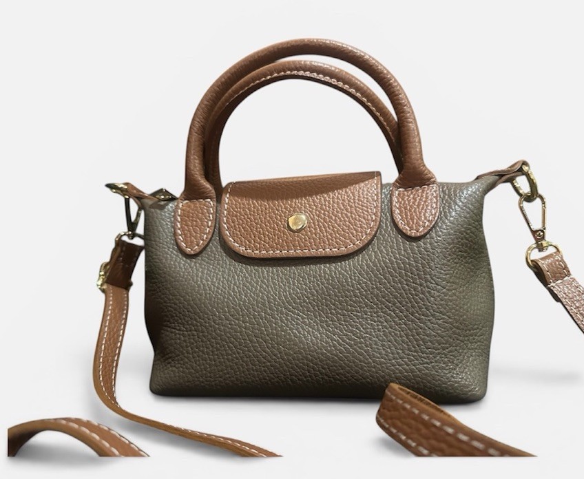 Made In italy -  NEW All Leather Crossbody bag With Zipper and Flap