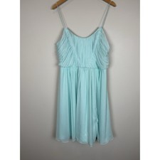 BHLDN Anthropologie Hitherto Giselle Pleated Spaghetti Strap Dress Mint 14 NWT