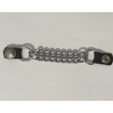 Biker Vest Extender Double Chrome Chain 1937 Buffalo Nickel Indian Head Leather