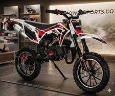 50cc Dirt Bike 2-Stroke Gas Mini Bike 25MPH Off-Road Trail Kids Adults black Pul