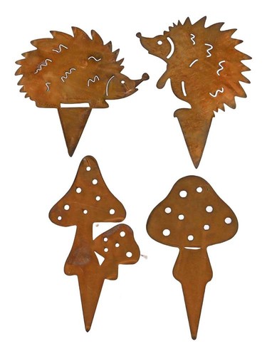 Unique 4PCS Decorative Garden Stakes Featuring Hedgehogs and Mushrooms - Picture 14 of 17