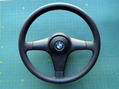 BMW E28 E30 E32 E34 Steering Wheel Genuine Leather M3 3 Colour Stitching