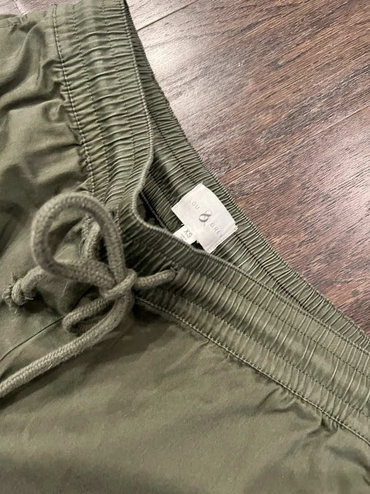 Lou & Grey Shorts Elastic High Waist Drawstring Pockets Green Size XS   - Image 2 of 3