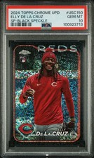 2024 ELLY DE LA CRUZ Topps Chrome Update SP Black Speckle /10 RC PSA 10 💎 Pop 2