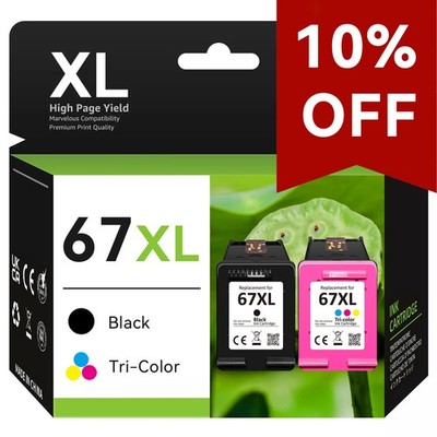 67XL Ink Printer 67-XL Ink Cartridges for HP Deskjet 1255 2720e Envy 6000 6055e