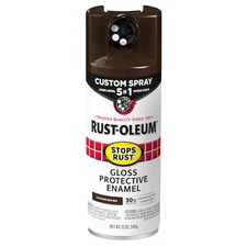 Rust-Oleum 376892 Rust Preventative Spray Paint, Leather Brown, Gloss, Solvent,