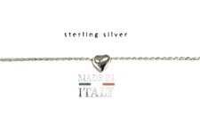 NEW MIA FIORE STERLING SILVER HEART PUFF ROPE CHAIN BRACELET-7"+1" MADE IN ITALY