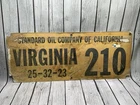 Vintage Standard Oil Co. of California Plastic Lease Sign - VIRGINIA 210 - Rare