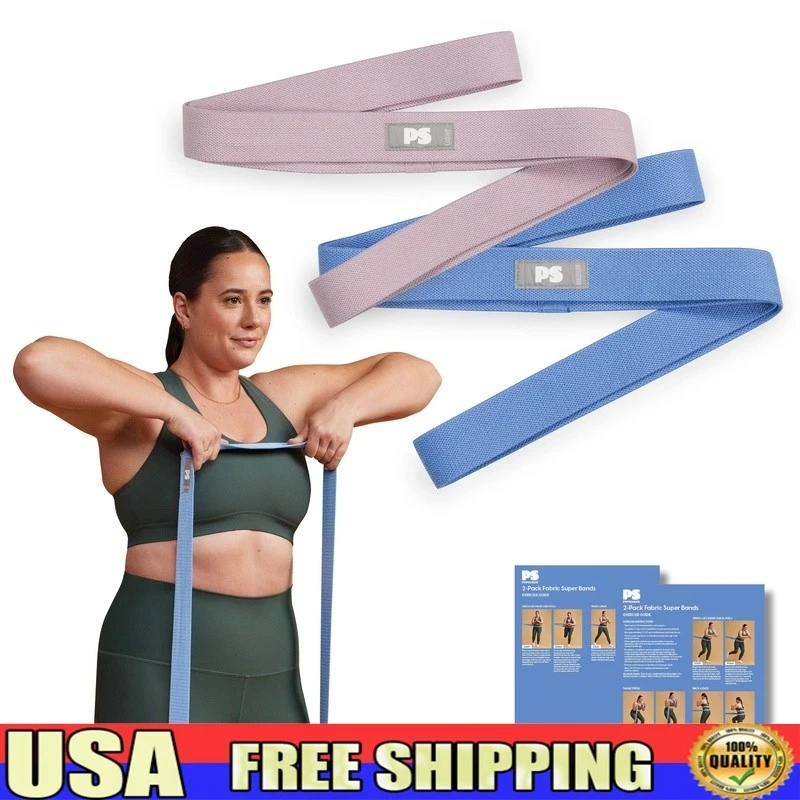 Fabric Super Bands 2 Pack Resistance Bands Strength Training & Muscle Toning New