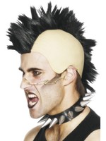 1980Er Mohawk PerüCke Schwarze MäNner Punk Rocker KostüM ZubehöR Neu