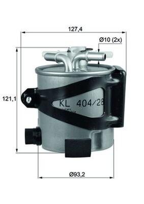 Kraftstofffilter MAHLE KLH 44/25 Leitungsfilter für LM0 SCÉNIC BZ0 KM0 MEGANE 2