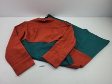 Mädchenkleid DDR Grün Rot Unifarben Langarm Retro Kleid 70er 80er Mode #256831