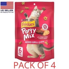 Purina Cat Treats, mezcla de fiesta mezclada 6 onzas (paquete de 4) pollo, carne de res, salmón