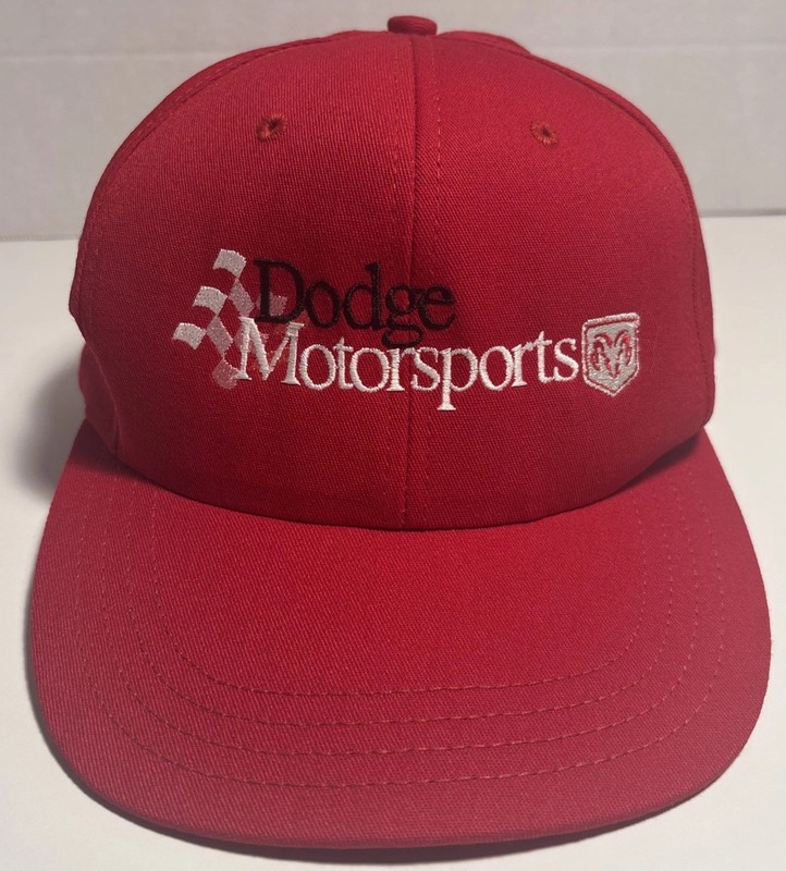 Dodge Motorsports Snap Back Adjustable Ball Cap Embroidered Ram & Checkered Flag