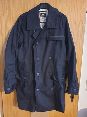Helly Hansen Mantel Trenchcoat Herren Gr. XL Parka Schwarz Jacke Regenjacke