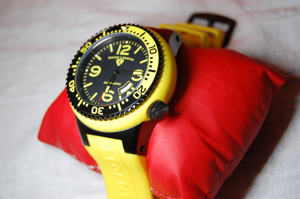 Swiss Legend Neptune Yellow Black Swiss Made 18 Jewels Automatic